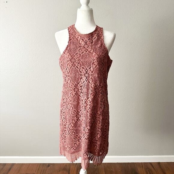 Lovers & Friends Caspian Scalloped Lace Sleeveless Mauve Dress women's medium - Picture 2 of 13